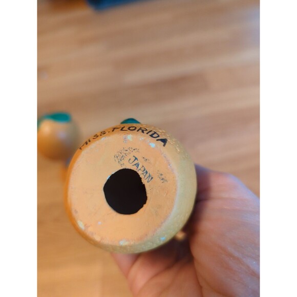 Mr. & Miss Florida Oranges Vintage Souvenir Bobble Heads Japan Kissing Magnetic - Picture 6 of 14